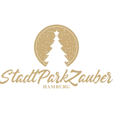 Logo von StadtParkZauber Hamburg mit einem stilisierten Weihnachtsbaum und einem leuchtenden Stern.